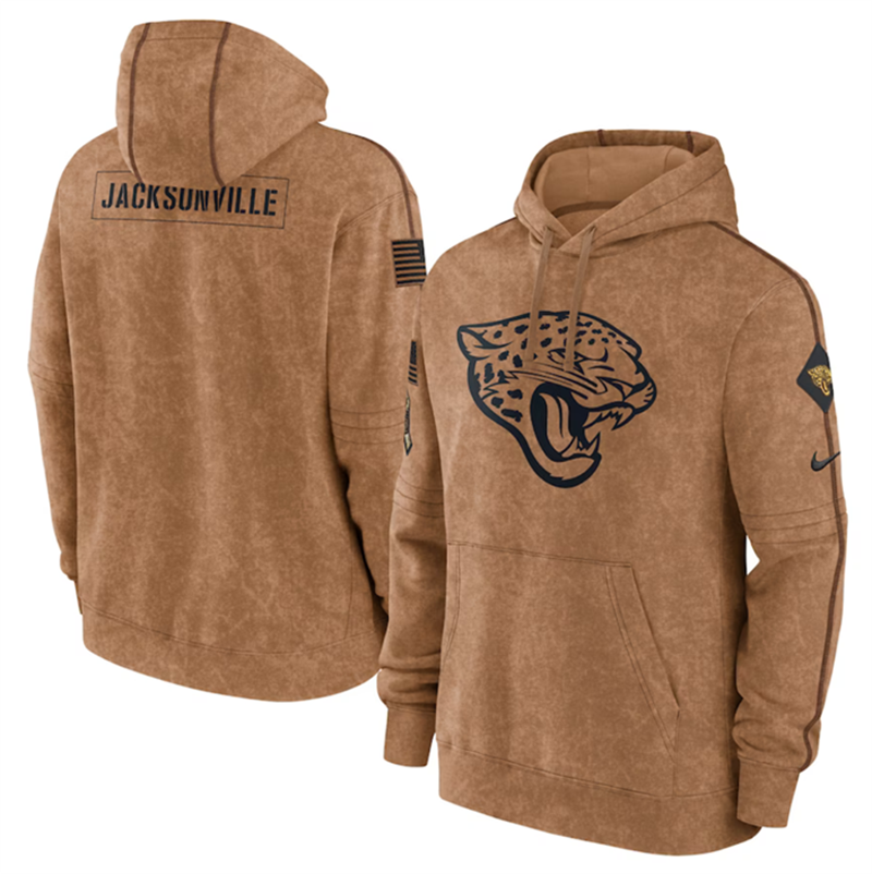 Men's Brown Jacksonville Jaguars 2023 Salute To Service Pullover Hoodie