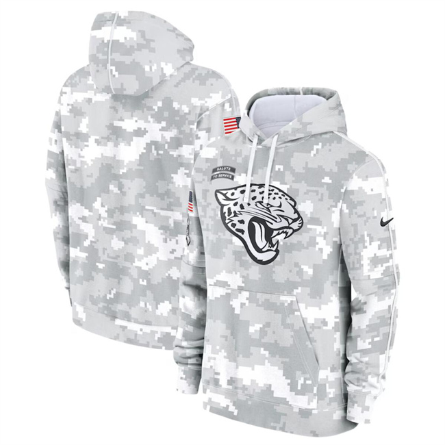 Men's Arctic Camo Jacksonville Jaguars 2024 Salute to Service Club Fleece Pullover Hoodie