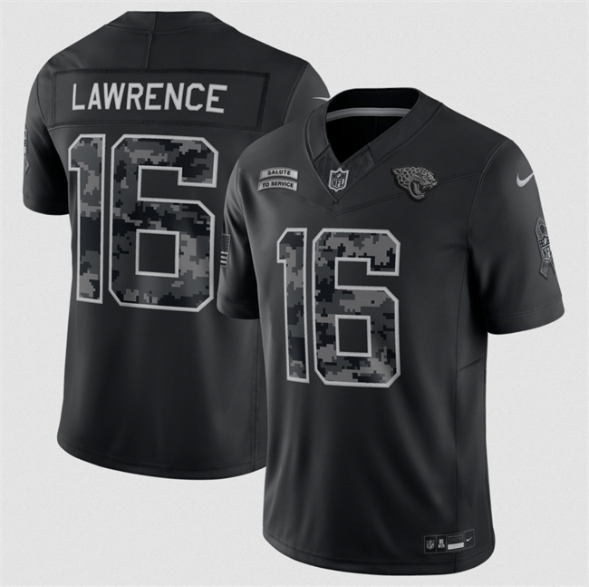 Men's Black Jacksonville Jaguars #16 Trevor Lawrence F.U.S.E. 2026 Salute To Service Limited Stitched Football Jersey