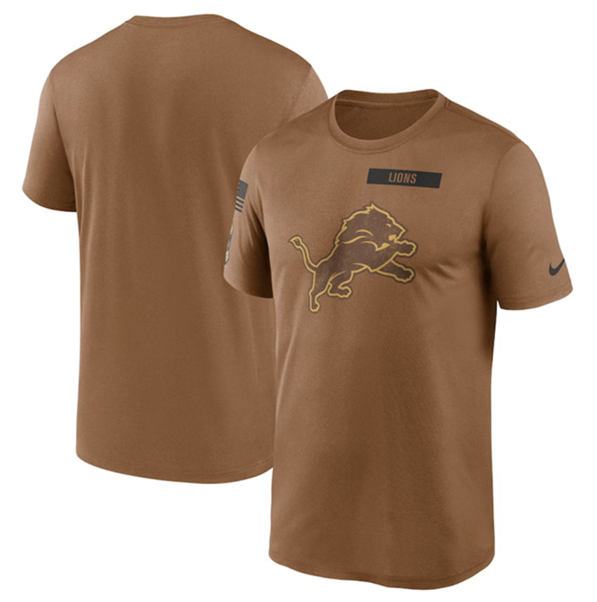 Men's Brown Detroit Lions 2023 Salute To Service Legend Performance T-Shirt