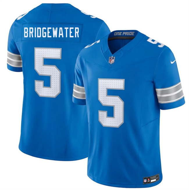 Men's Blue Detroit Lions #5 Teddy Bridgewater 2026 F.U.S.E. Vapor Limited Stitched Jersey