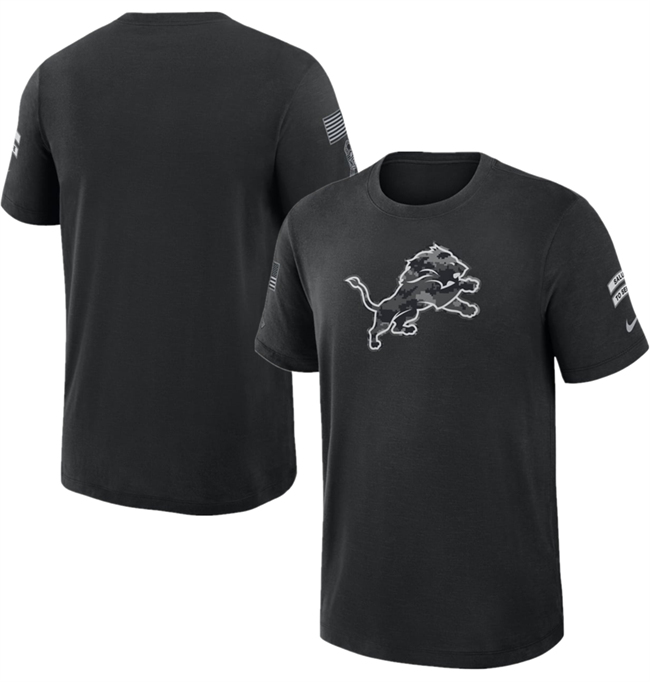 Men's Black Detroit Lions 2026 Salute to Service Sideline Dri-FIT T-Shirt