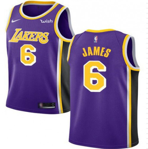 Men's Purple Los Angeles Lakers #6 LeBron James Stitched NBA Jersey
