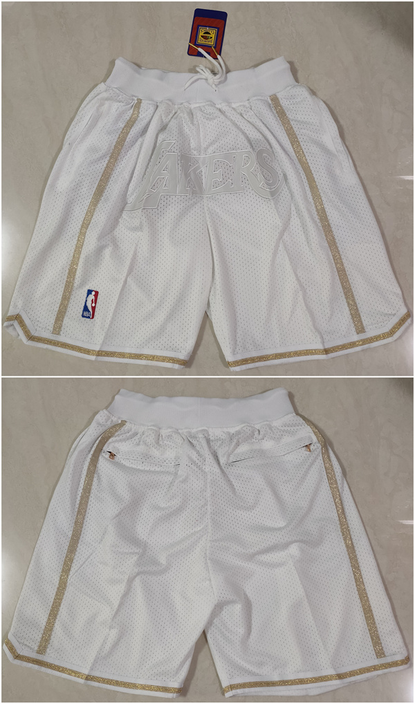 Men's White Los Angeles Lakers MVP Shorts (Run Small)