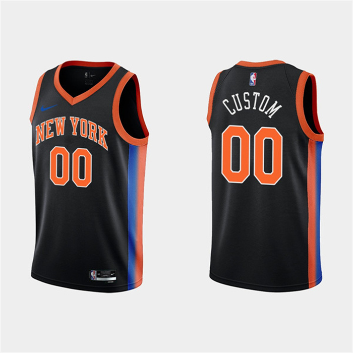 Youth Black New Yok Knicks Active Player Custom 2022/23 City Edition Stitched Jersey