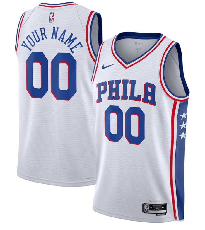 Youth White Philadelphia 76ers Active Player Custom  Association Edition Swingman Stitched Jersey
