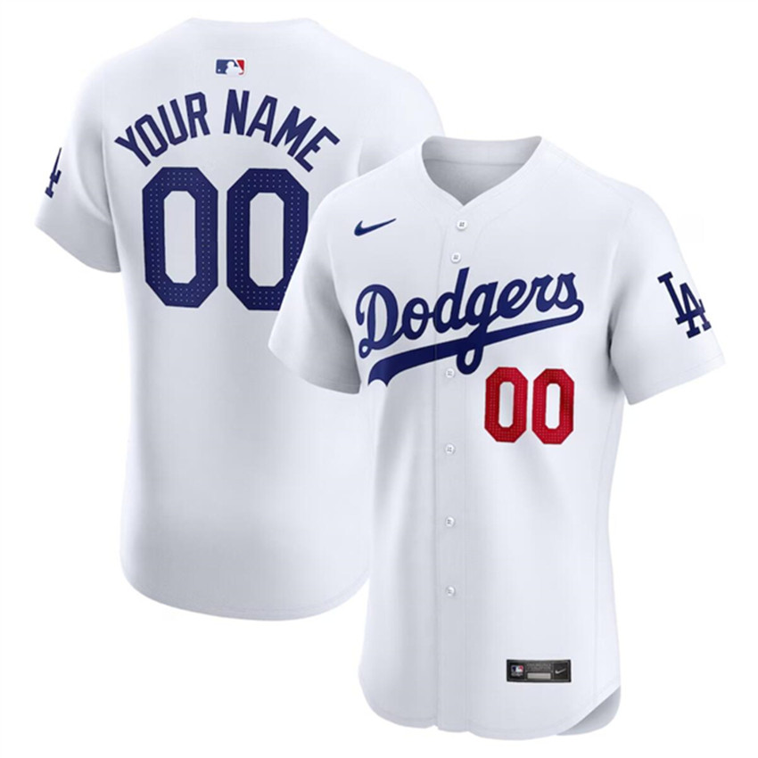 Men's White Los Angeles Dodgers Active Player Custom Home Elite Stitched Jersey