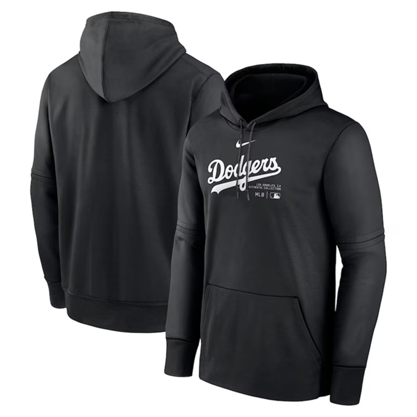 Men's Black Los Angeles Dodgers Collection Practice Performance Pullover Hoodie