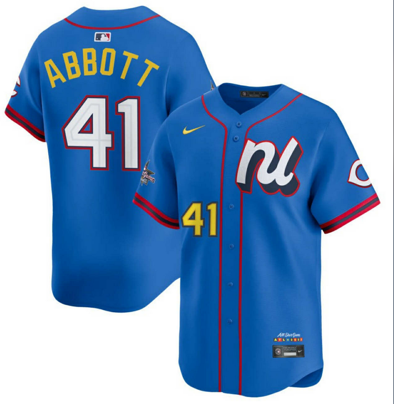 Men's Blue National Cincinnati Reds Active Player 2025 All-Star Edition Limited Stitched Baseball Jersey