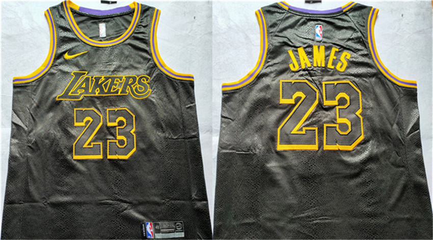 Men's Black Los Angeles Lakers #23 LeBron James Stitched Basketball Jersey