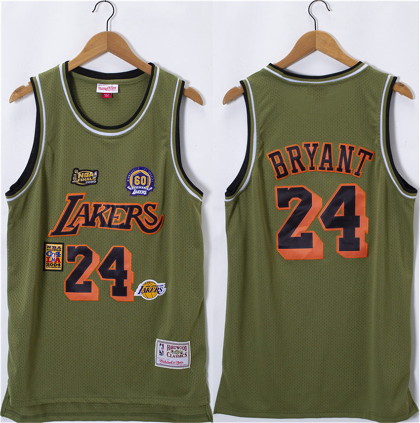 Men's Olive Los Angeles Lakers #24 Kobe Bryant Salute Stitched Basketball Jersey