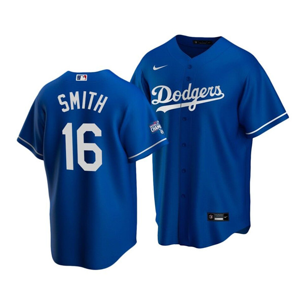 Men's Los Angeles Dodgers Blue #16 Will Smith 2020 World Series Champions Home Patch Stitched MLB Jersey