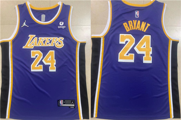 Men's Purple Los Angeles Lakers #24 Kobe Bryant Stitched Basketball Jersey