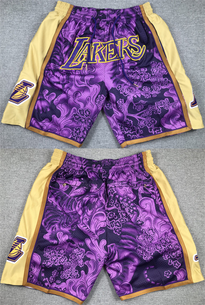 Men's Purple Gold Los Angeles Lakers Shorts (Run Small)