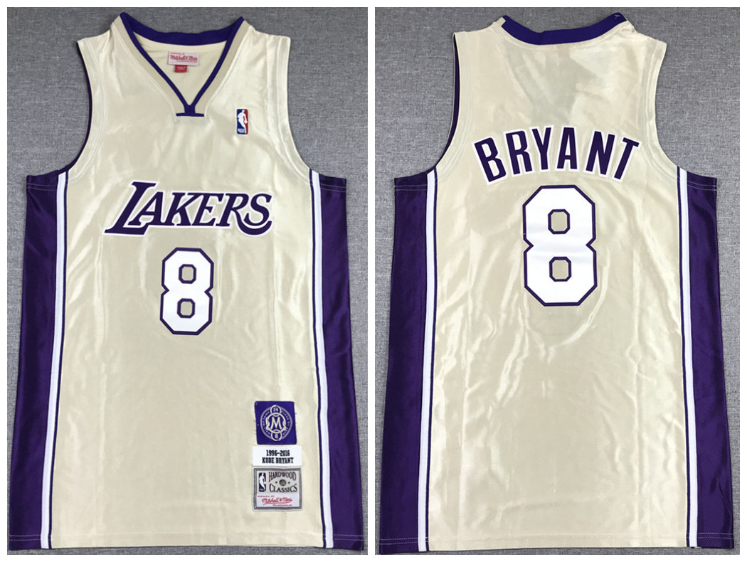Men's Gold Los Angeles Lakers #8 Kobe Bryant Stitched Jersey