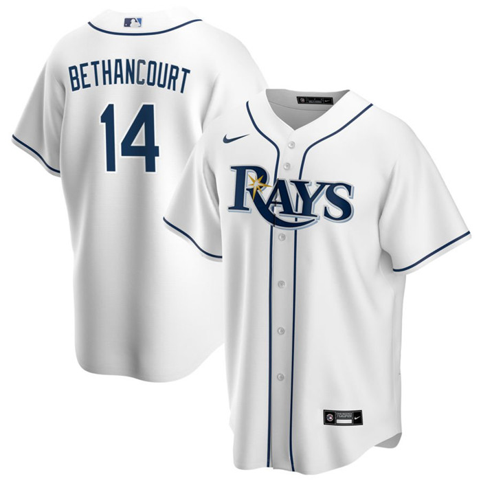 Men's White Tampa Bay Rays #14 Christian Bethancourt Cool Base Stitched Baseball Jersey