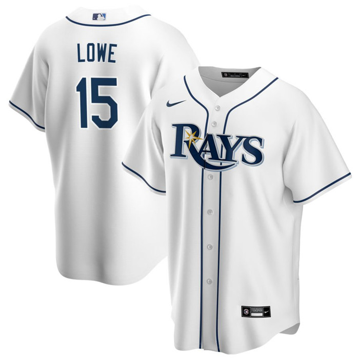 Men's White Tampa Bay Rays #15 Josh Lowe Cool Base Stitched Baseball Jersey