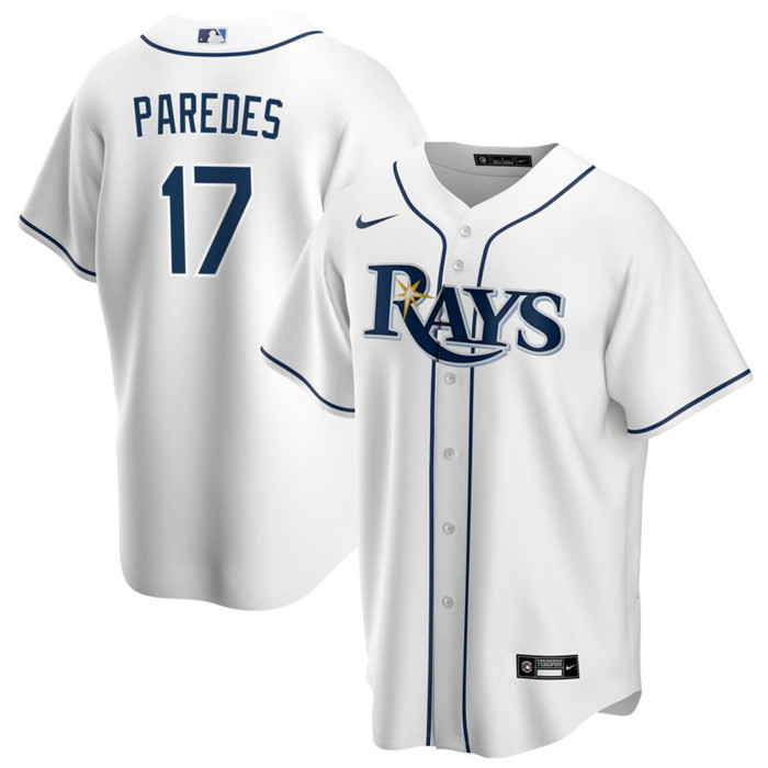 Men's White Tampa Bay Rays #17 Isaac Paredes Cool Base Stitched Baseball Jersey