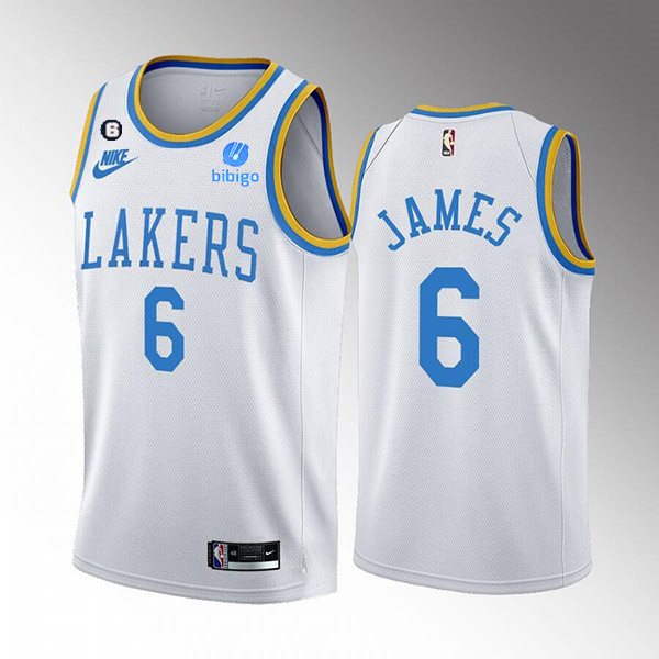 Men's White Los Angeles Lakers #6 LeBron James 2022/23 Classic Edition Stitched Basketball Jersey