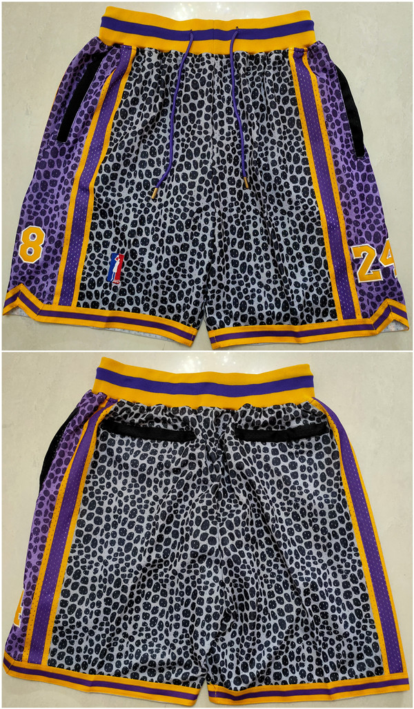Men's Black Los Angeles Lakers Serpentine Shorts (Run Small)