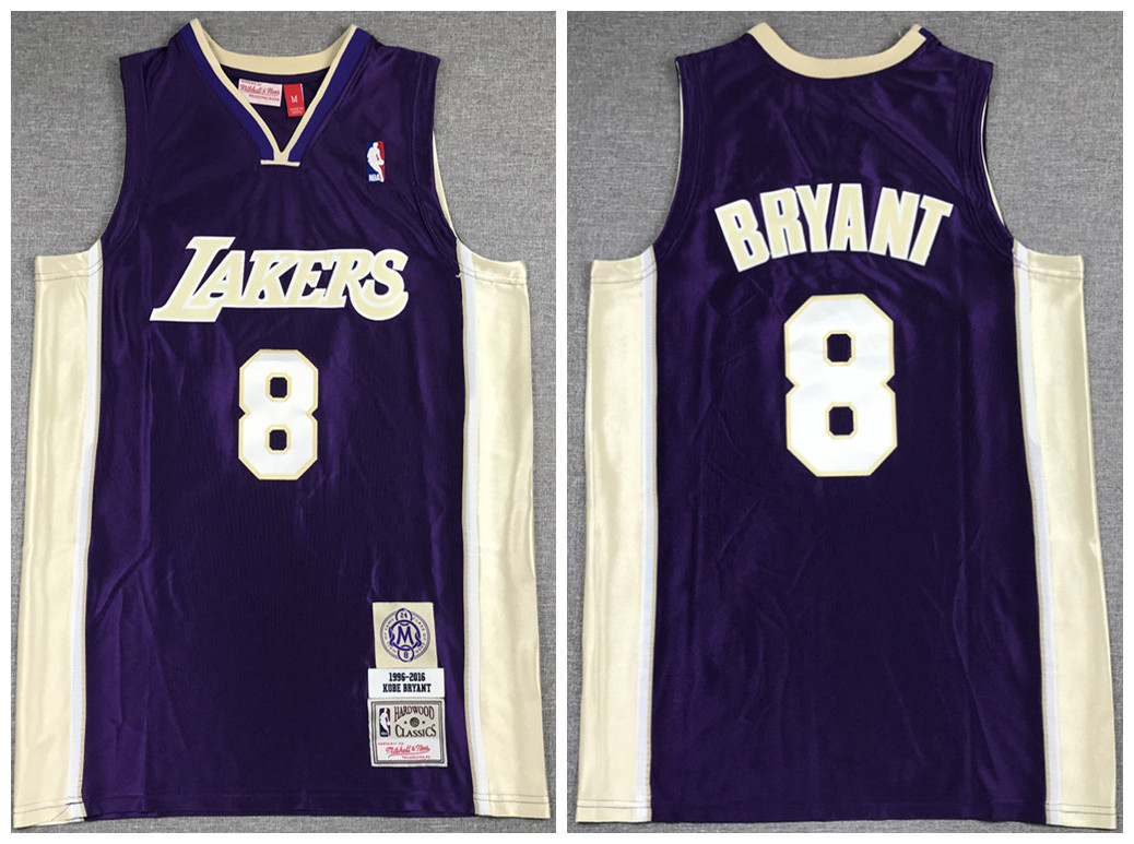 Men's Purple Los Angeles Lakers #8 Kobe Bryant Stitched Jersey