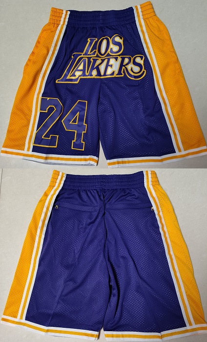 Men's Purple Gold Los Angeles Lakers Shorts (Run Small)