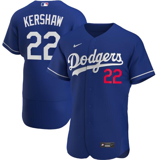 Men's Los Angeles Dodgers Blue #22 Clayton Kershaw Flex Base Stitched Jersey