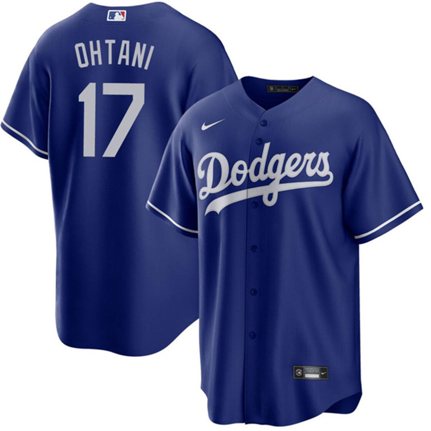 Men's Blue Los Angeles Dodgers #17 Shohei Ohtani Cool Base Stitched Jersey