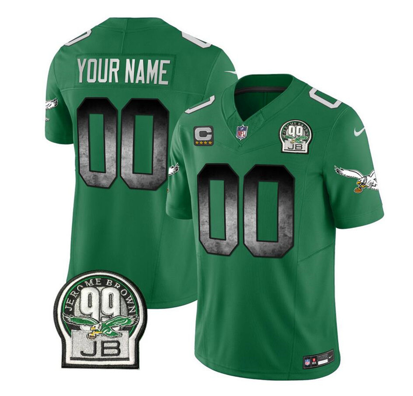 Men's Green Philadelphia Eagles Active Player Custom 2023 F.U.S.E. Throwback Vapor Untouchable Limited Stitched Football Jersey