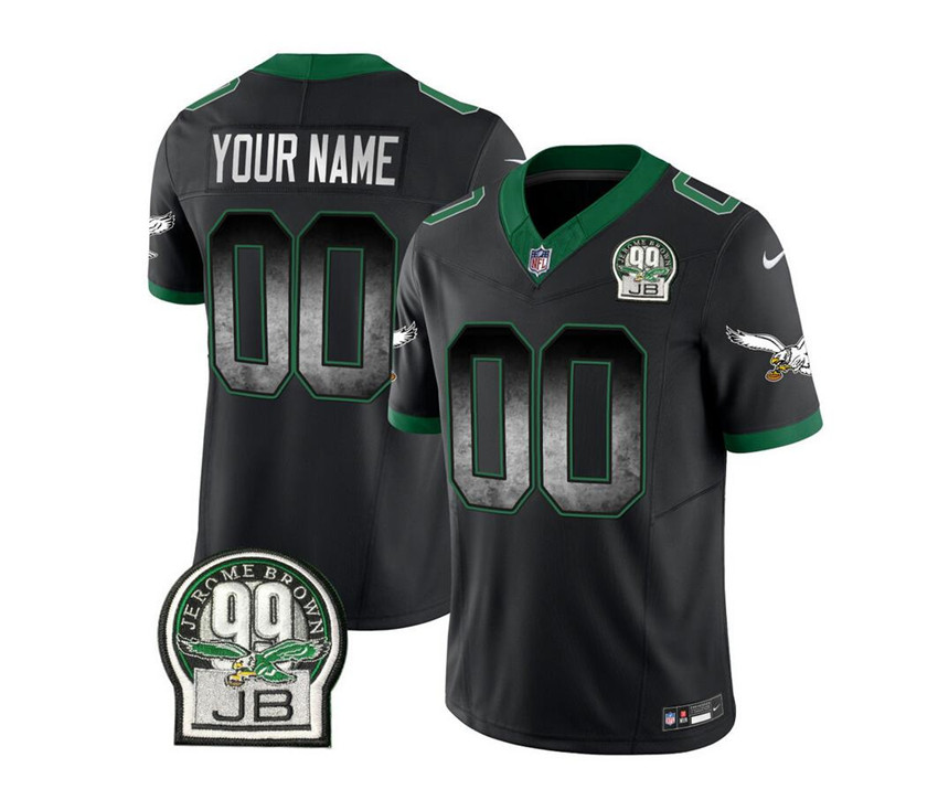 Men's Black Philadelphia Eagles Active Palyer Custom 2023 F.U.S.E. Throwback Vapor Untouchable Limited Stitched Football Jersey
