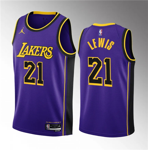 Men's Purple Los Angeles Lakers #21 Maxwell Lewis 2023 Draft Statement Edition Stitched Basketball Jersey