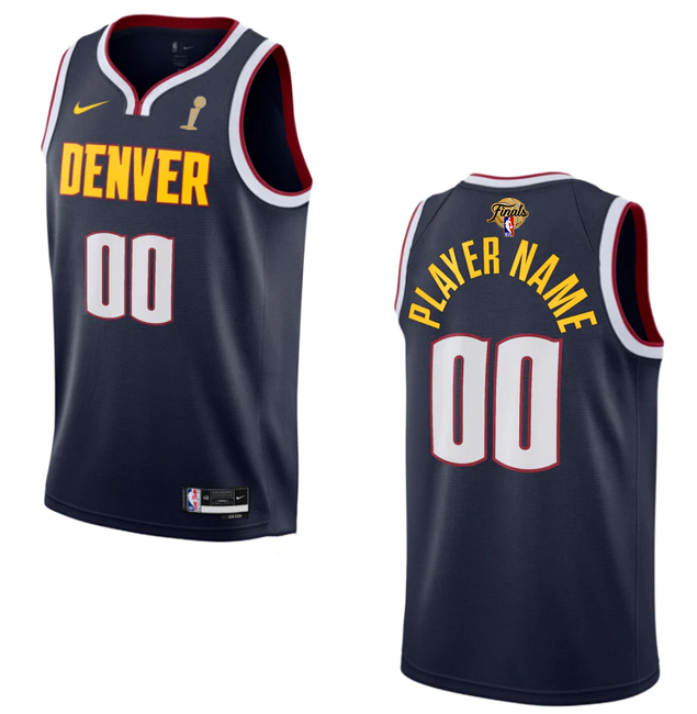 Men's Navy Denver Nuggets Active Player Custom 2023 Finals Icon Edition Champions Stitched Basketball Jersey
