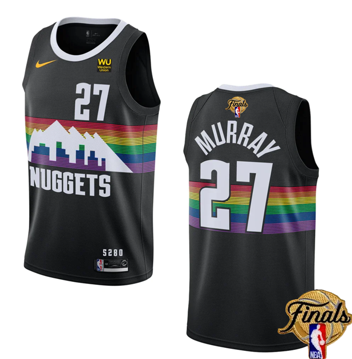 Men's Black Denver Nuggets #27 Jamal Murray 2023 Finals City Edition Stitched Basketball Jersey