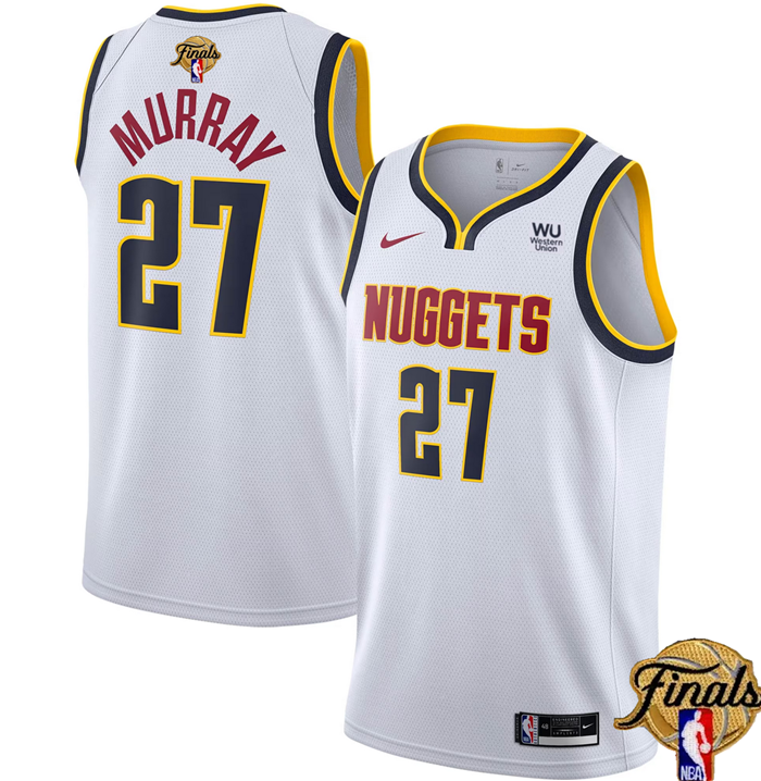 Men's White Denver Nuggets #27 Jamal Murray 2023 Finals Association Edition Stitched Basketball Jersey