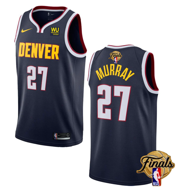Men's Navy Denver Nuggets #27 Jamal Murray 2023 Finals Icon Edition Stitched Basketball Jersey