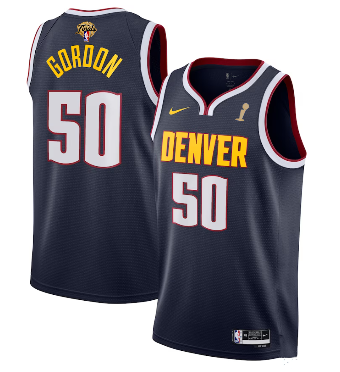 Men's Navy Denver Nuggets #50 Aaron Gordon 2023 Finals Champions Icon EditionStitched Basketball Jersey