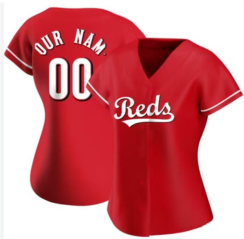 Women's Red Cincinnati Reds Active Player Custom Alternate Stitched Jersey(Run Small)