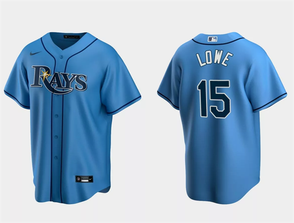 Men's Light Blue Tampa Bay Rays #15 Josh Lowe Cool Base Stitched Baseball Jersey