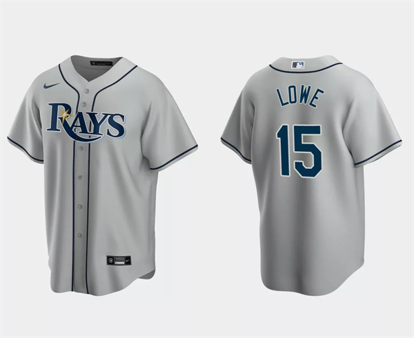 Men's Gray Tampa Bay Rays #15 Josh Lowe Cool Base Stitched Baseball Jersey