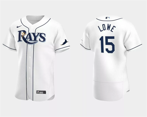 Men's White Tampa Bay Rays #15 Josh Lowe Flex Base Stitched Jersey
