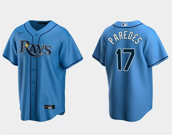 Men's Light Blue Tampa Bay Rays #17 Isaac Paredes Cool Base Stitched Baseball Jersey