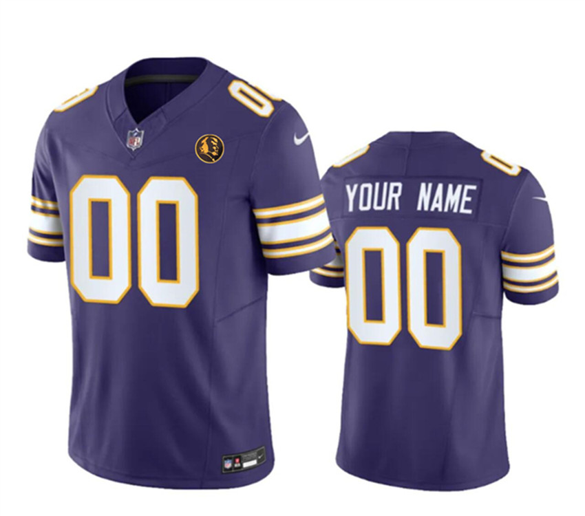 Men's Purple Minnesota Vikings Active Player Custom 2023 F.U.S.E. Throwback With John Madden Patch Vapor Limited Stitched Football Jersey