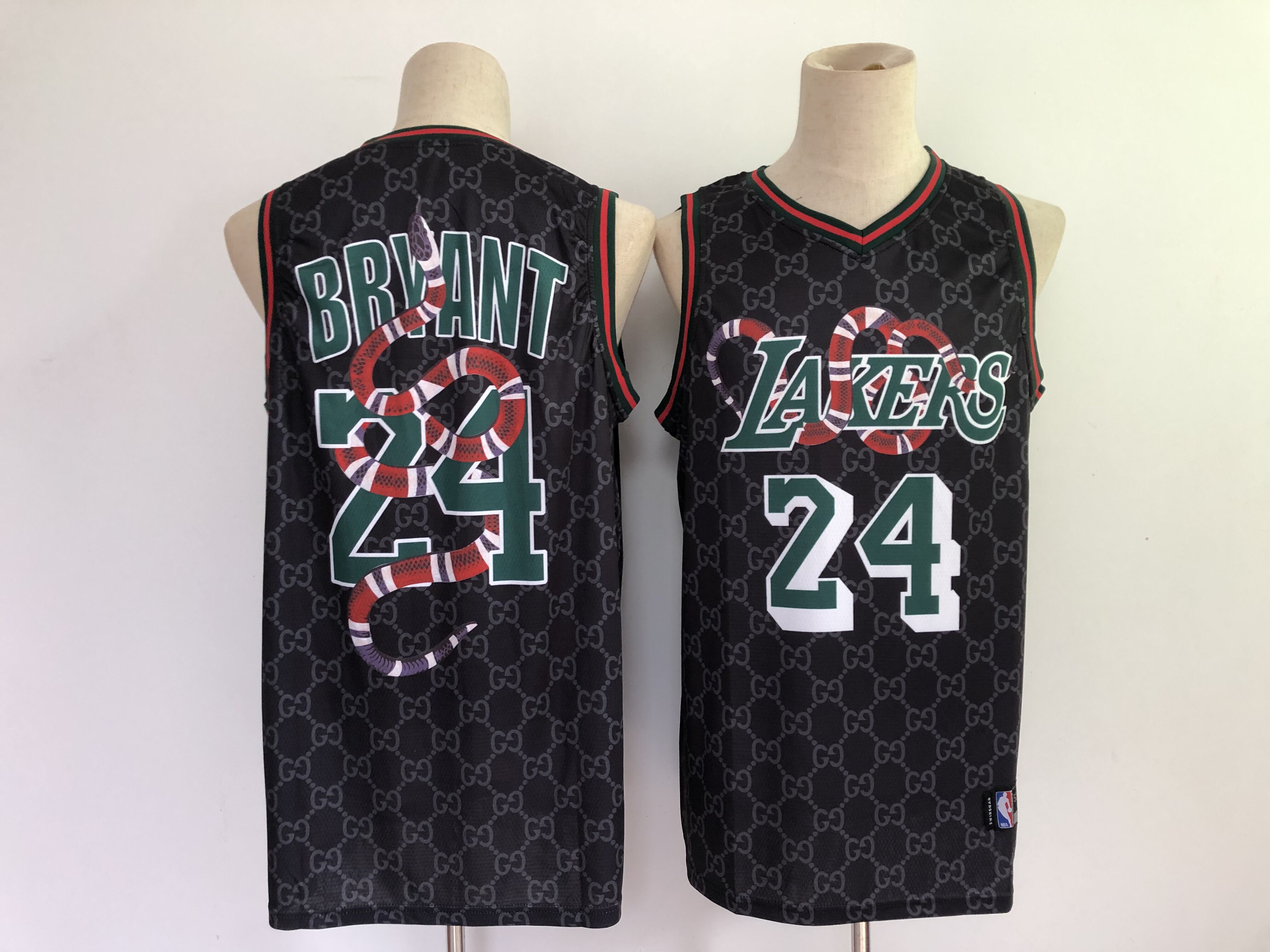 Men's Black Los Angeles Lakers #24 Kobe Brant Guci Mamba Stitched NBA Jersey