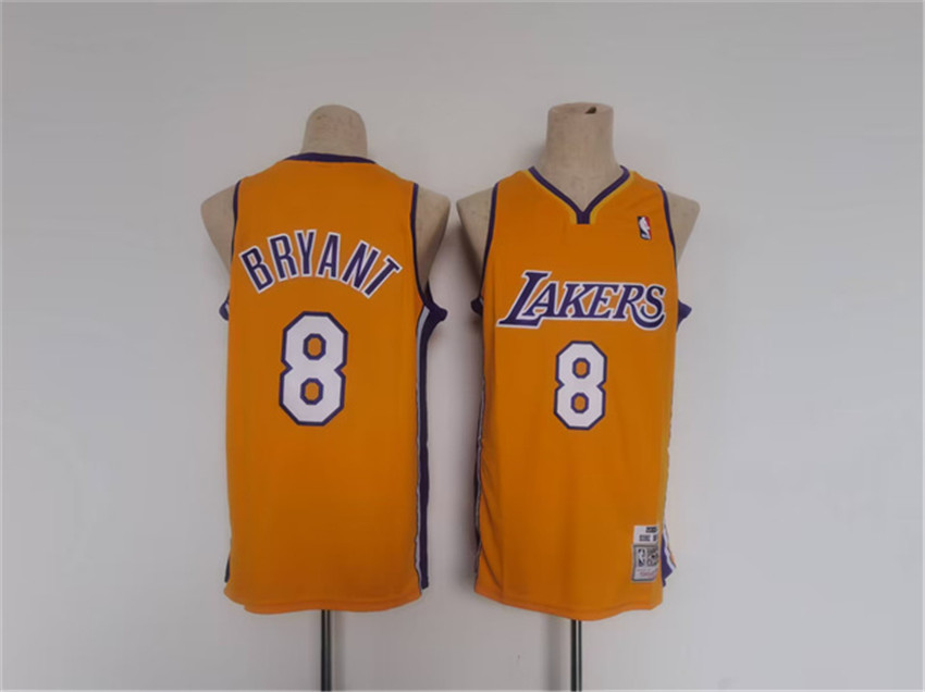 Men's Yellow Los Angeles Lakers #6 LeBron James Throwback basketball Jersey