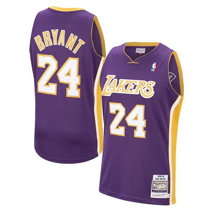 Men's Purple Los Angeles Lakers #24 Kobe Bryant 2008-09 Throwback Basketball Jersey