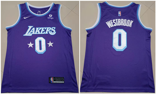 Men's Purple Los Angeles Lakers #0 Russell Westbrook 