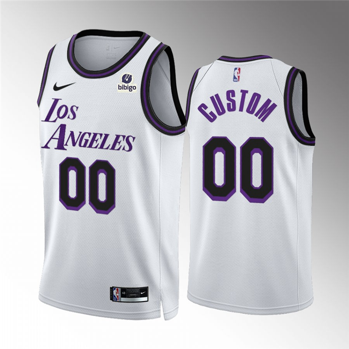Men's White Los Angeles Lakers Active Player Custom City Edition Stitched Basketball Jersey