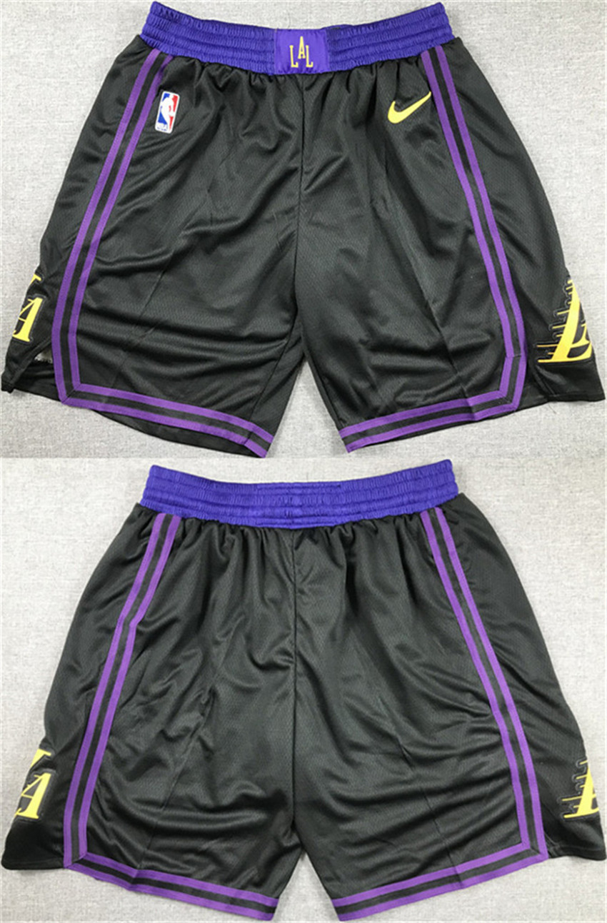 Men's Black Los Angeles Lakers Shorts (Run Small)