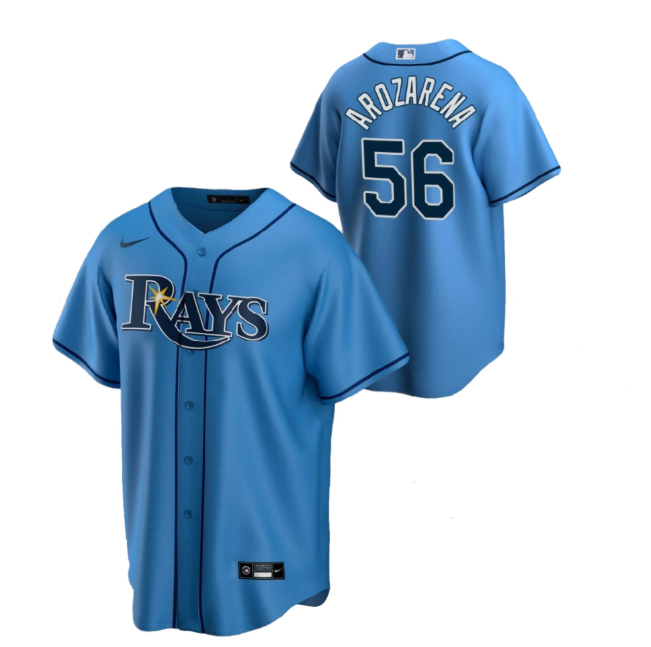 Men's Blue Tampa Bay Rays #56 Randy Arozarena Cool Base Stitched Baseball Jersey