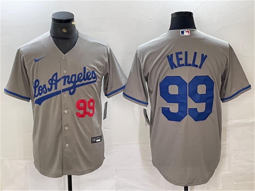 Men's Grey Los Angeles Dodgers #99 Joe Kelly Limited Stitched Baseball Jersey